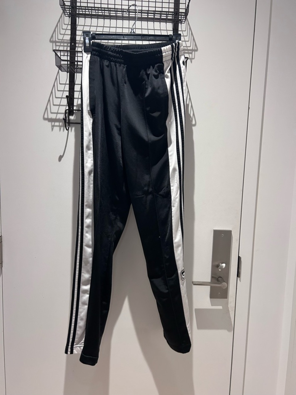 adidas Black Joggers with White Side Stripes